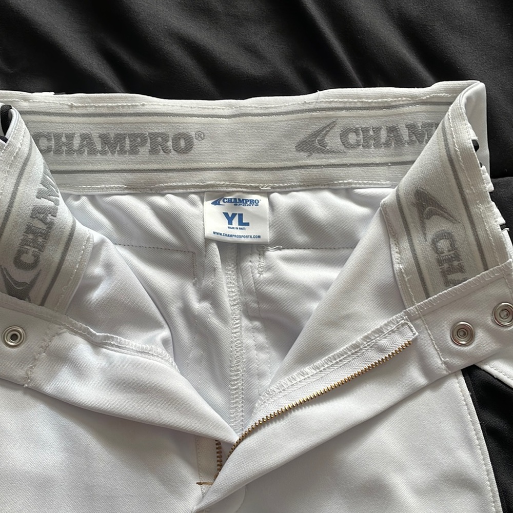 CHAMPRO, Youth large white and black baseball pant